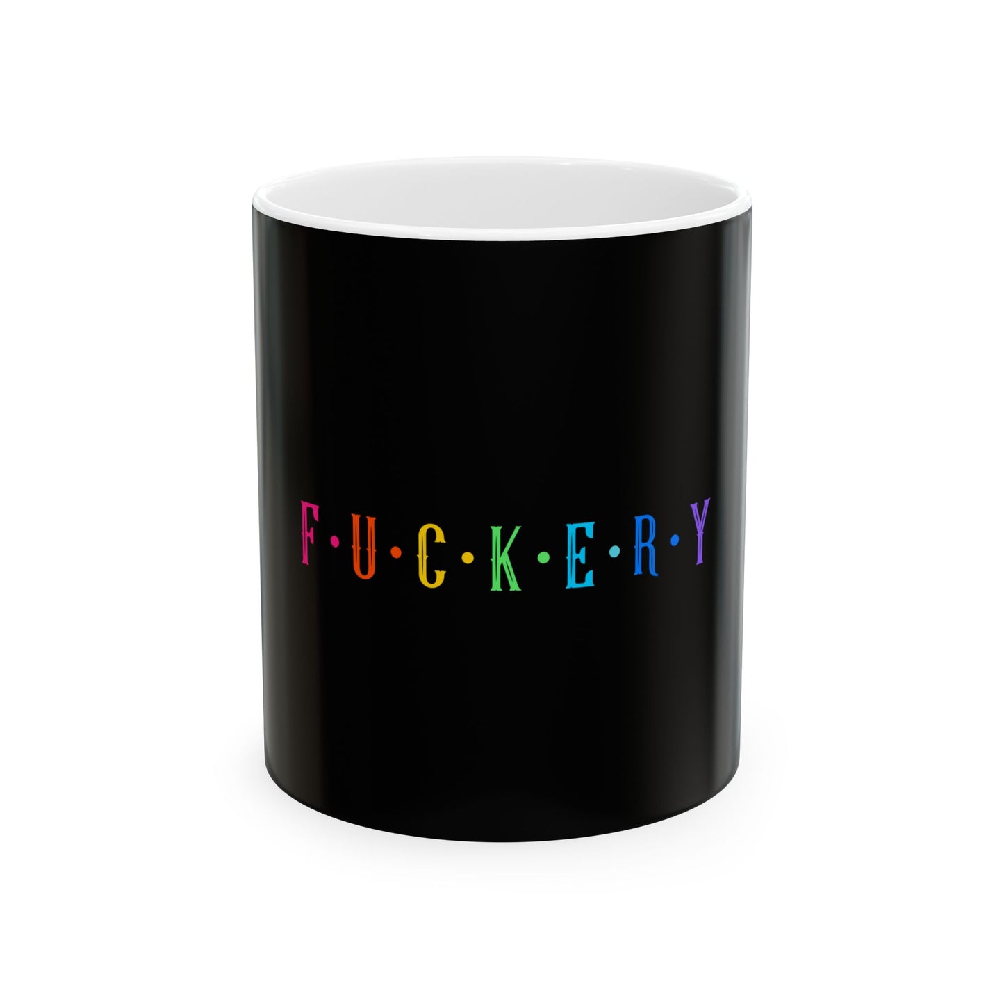 Rainbow Lettered Ceramic Mug - 11oz & 15oz, Fun Gift for Coffee Lovers