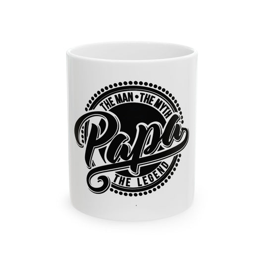 Personalized Papa Ceramic Mug - The Man, The Myth, The Legend - Perfect Gift for Father's Day