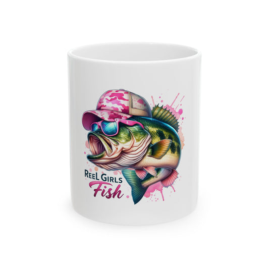 Reel Girls Fish Ceramic Mug - Fun Fishing Design for Anglers & Fish Lovers