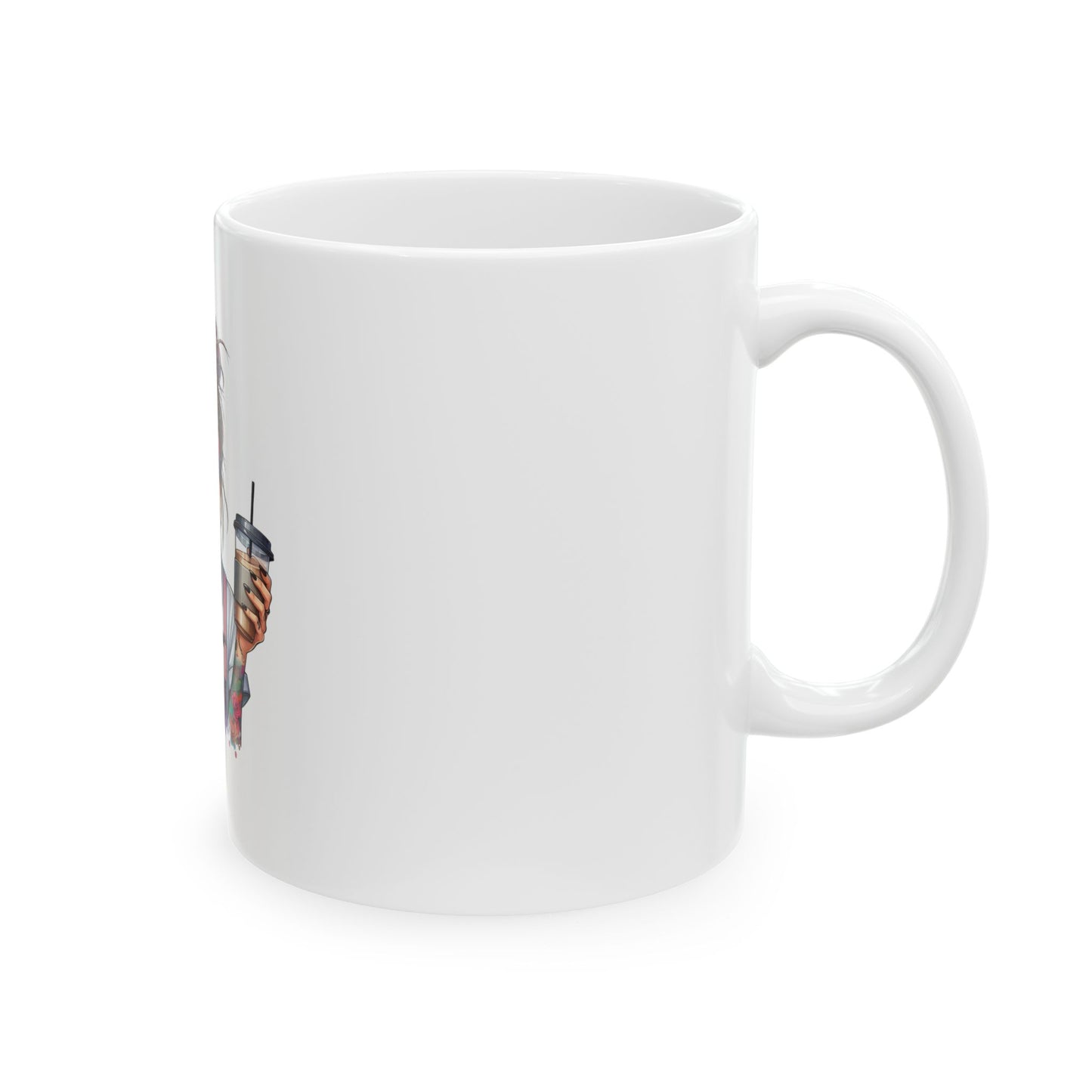 Trendy Tattooed Girl Ceramic Mug - 11oz & 15oz Coffee Cup for Bold Statement Lovers