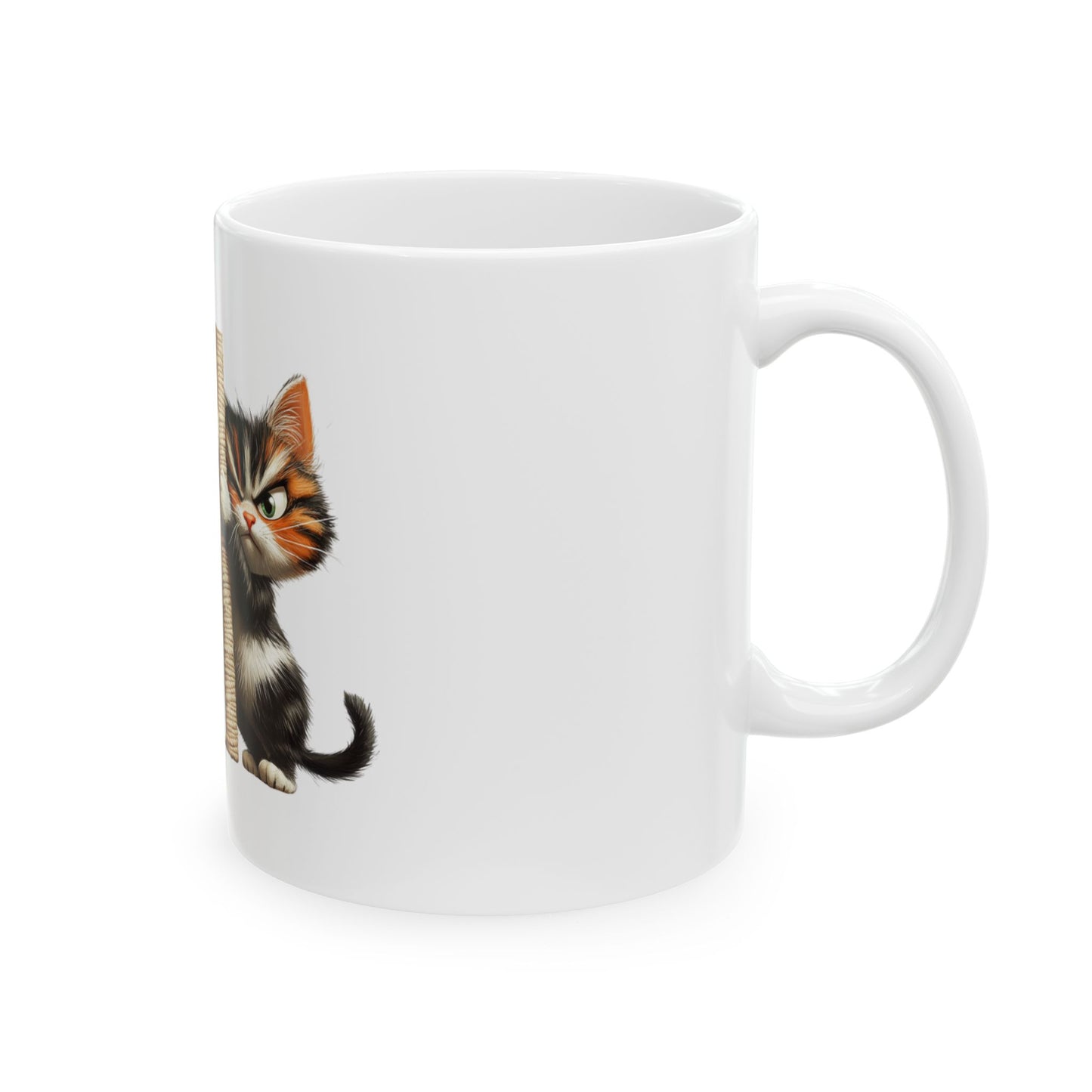 Funny Cat Mug – "Some People Meditate" Coffee Cup for Cat Lovers