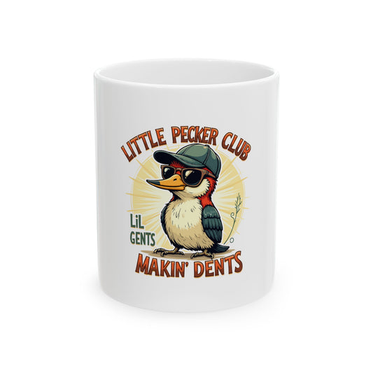 Funny Little Pecker Club Ceramic Mug - Unique Gift for Bird Lovers - 11oz & 15oz Options