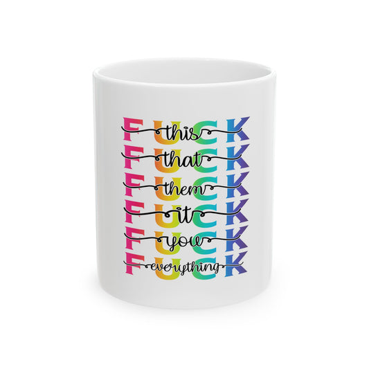 Colorful Inspirational Ceramic Mug - Positive Vibes for Daily Motivation