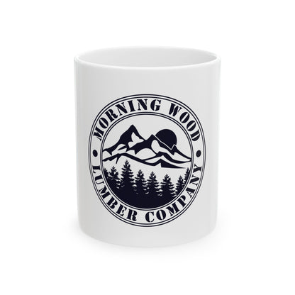 Morning Wood Lumber Company Ceramic Mug - Perfect for Coffee Lovers and Outdoor Enthusiasts