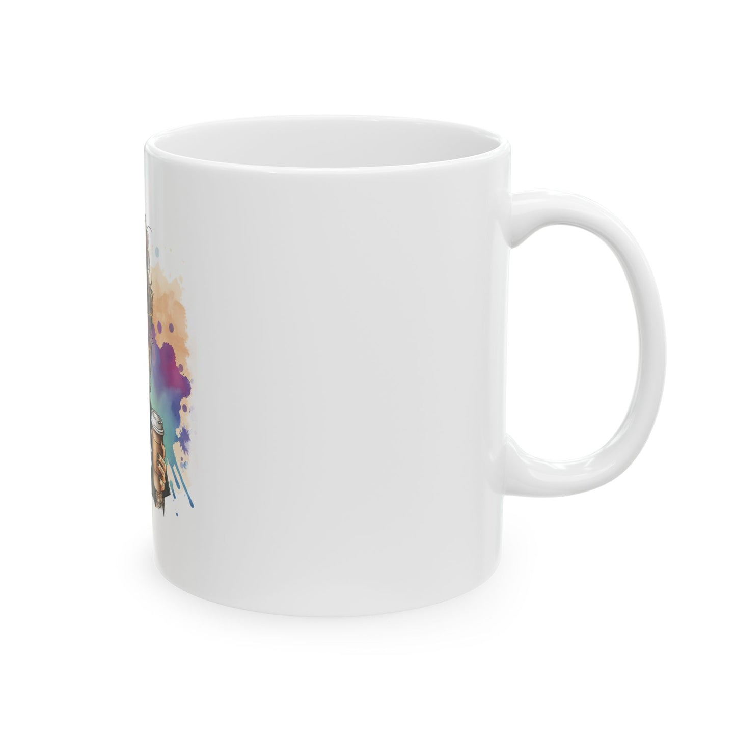 Edgy Tattooed Woman Ceramic Mug - 11oz & 15oz Coffee Cup for Bold Coffee Lovers