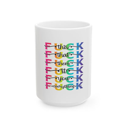 Colorful Inspirational Ceramic Mug - Positive Vibes for Daily Motivation