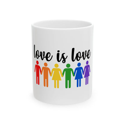 Love is Love Rainbow Ceramic Mug - LGBTQ+ Pride 11oz & 15oz